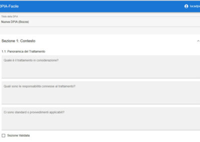 Creazione di una nuova DPIA - DPIA Facile, analisideirischi.it